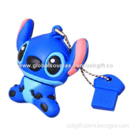 Fashion Cartoon USB Flash Drive, Simulation Model, PVC Material, OEM and ODM Welcomed